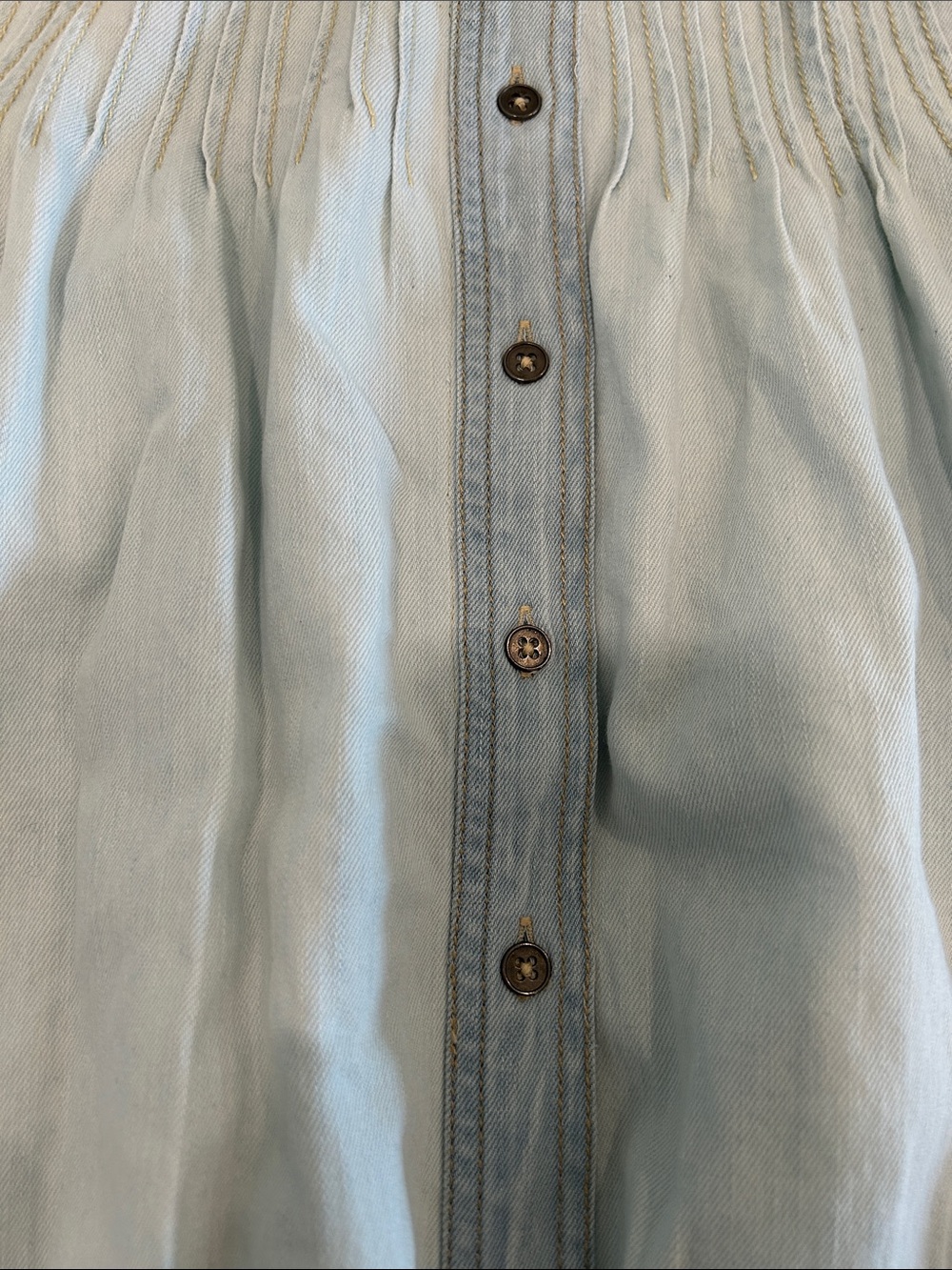 Pilcro Light Blue Pintuck Basque-waist Maxi Skirt NWT - Picture 6 of 15
